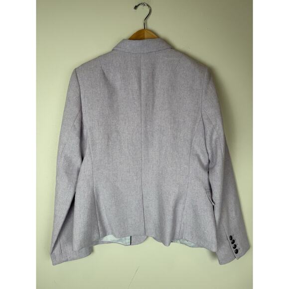 Banana Republic Wool Blend Herringbone Blazer Jacket Lilac Women’s 12 NWT - Picture 5 of 10